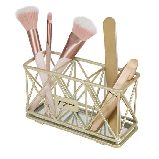 Home Details 3-Compartment Cosmetic Brush & Pencil Holder